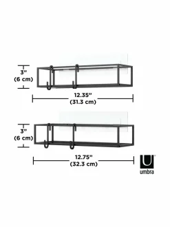 Säilytys|Umbra Cubiko-suihkuteline 2 kpl BLACK
