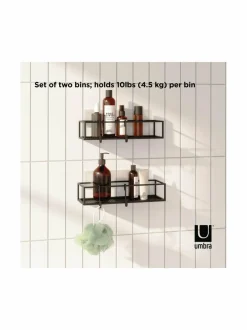 Säilytys|Umbra Cubiko-suihkuteline 2 kpl BLACK