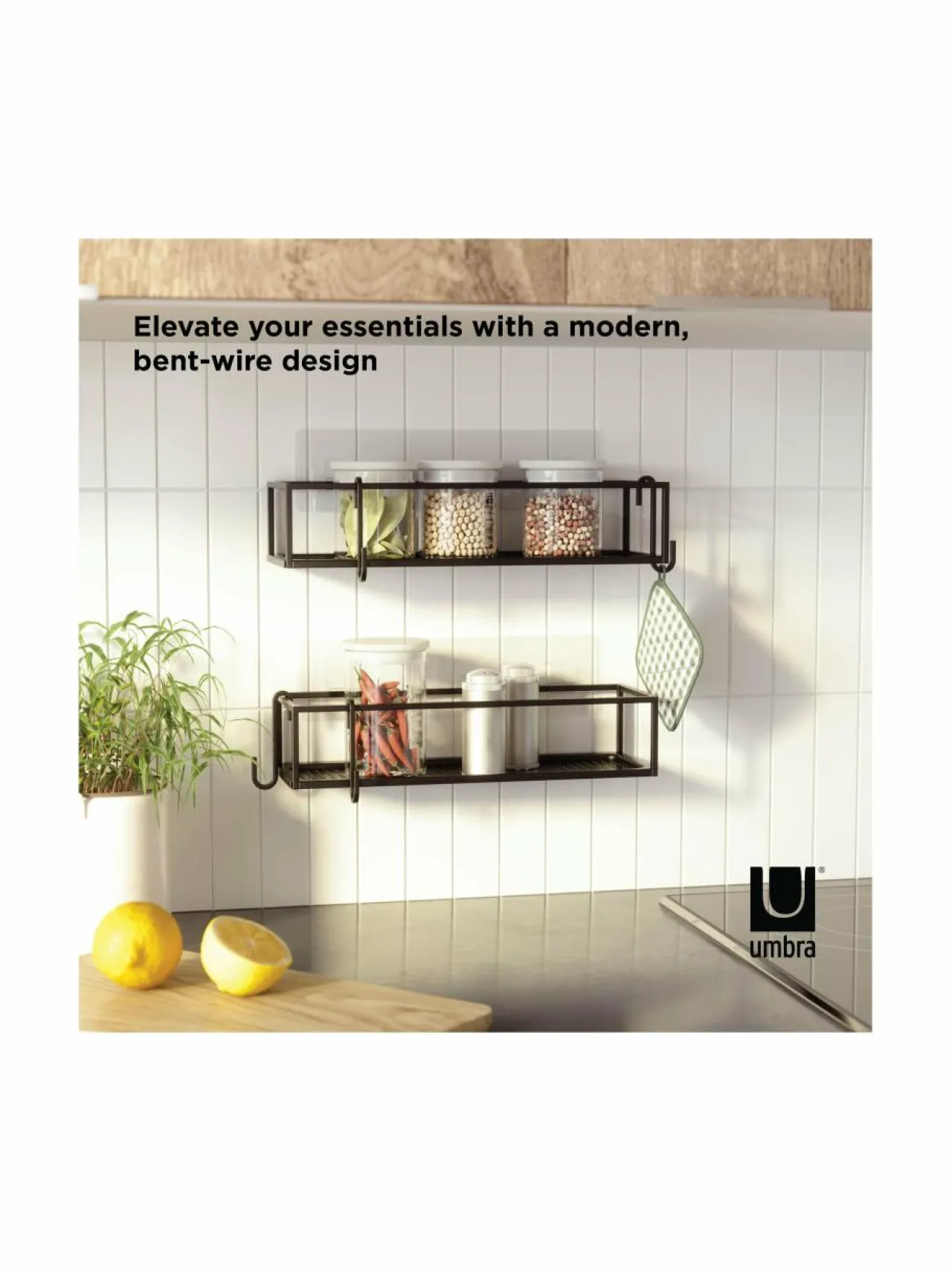 Säilytys|Umbra Cubiko-suihkuteline 2 kpl BLACK