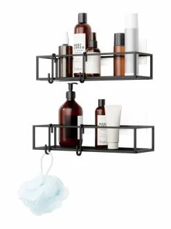 Säilytys|Umbra Cubiko-suihkuteline 2 kpl BLACK