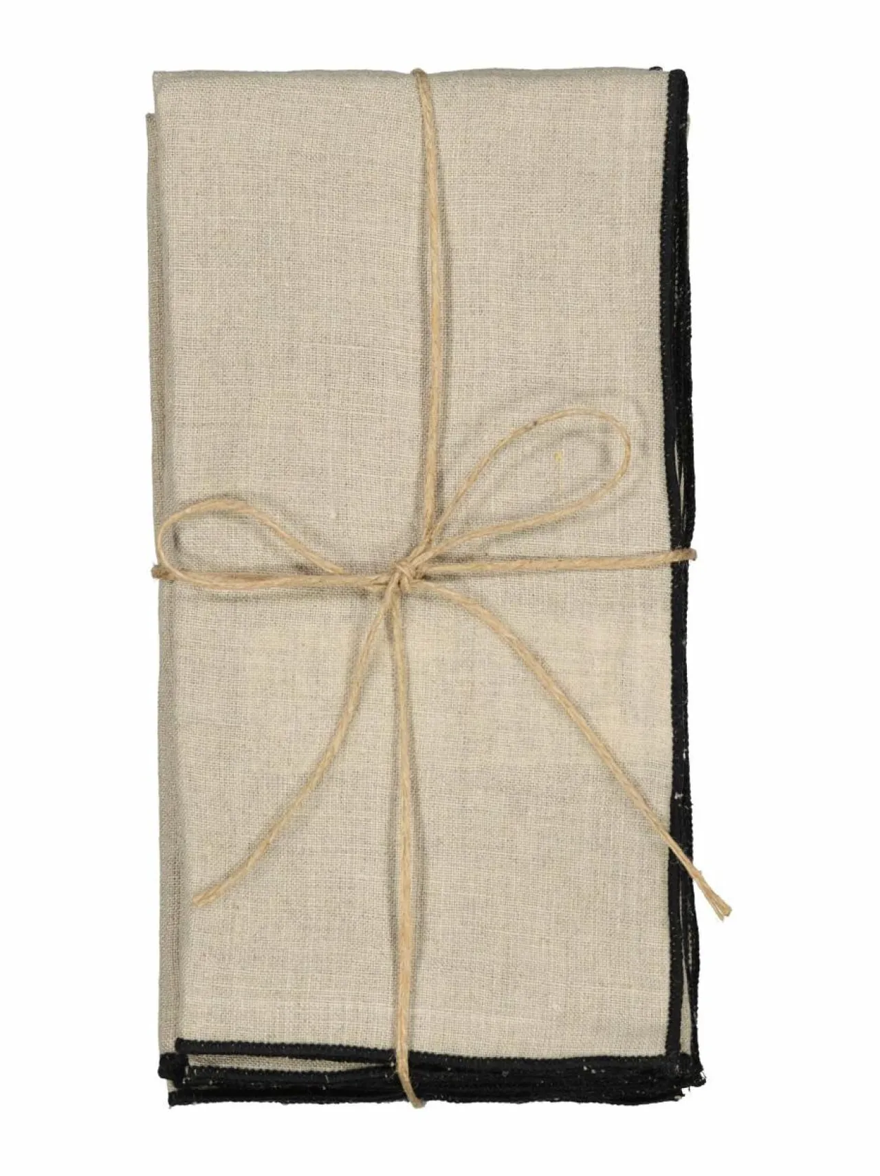 Keittiö- & Kattaustekstiilit|Casa Stockmann Dala-lautasliina 45 x 45 cm, 4 kpl LT. NATURAL LINEN/BLACK