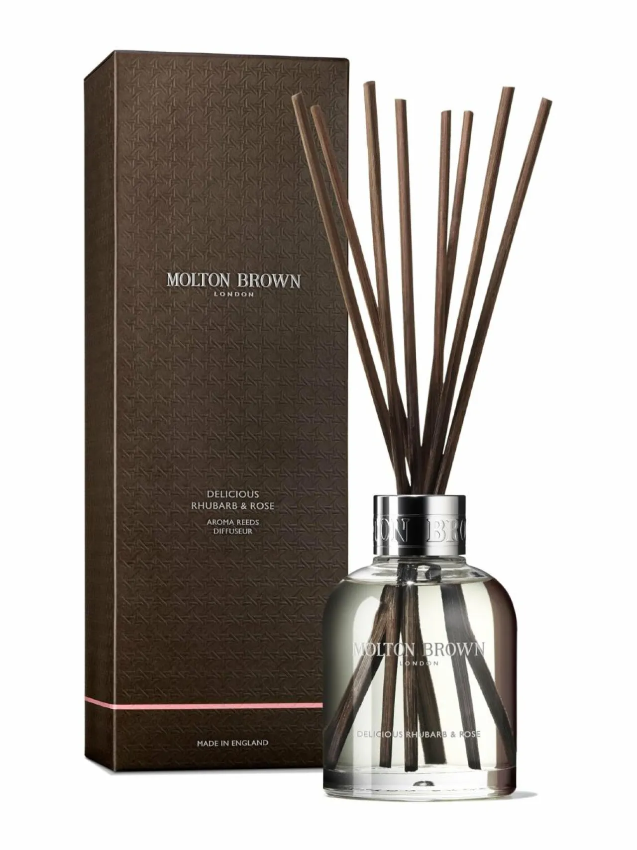 Huonetuoksut & Tuoksukynttilät|Molton Brown Delicious Rhubarb & Rose Aroma Reeds -tuoksutikut 150 ml