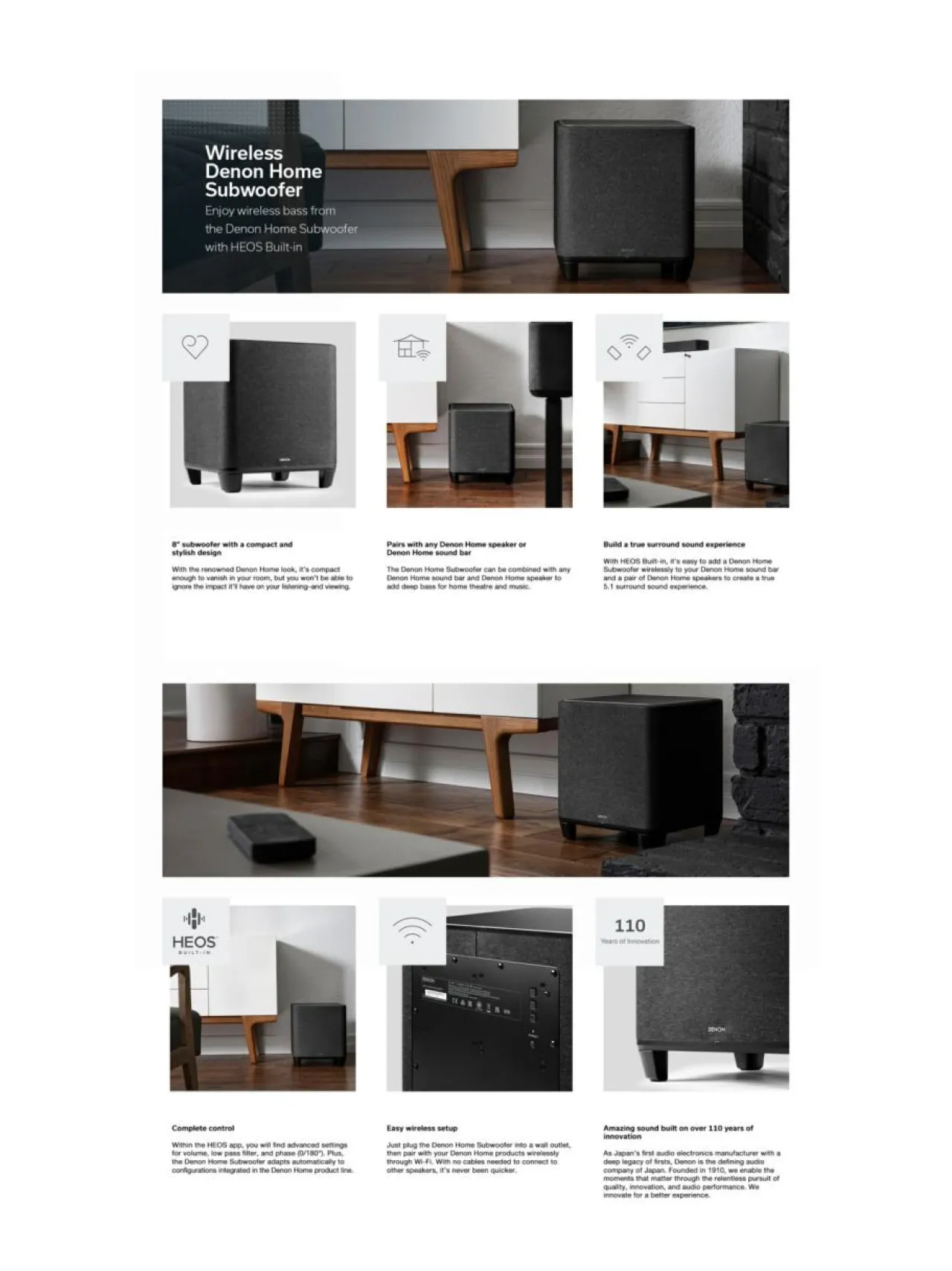 Audio|Denon Home Subwoofer langaton subwoofer, musta