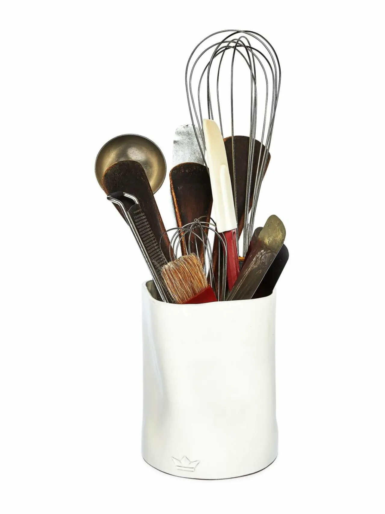 Tarjoiluastiat|DUTCHDELUXES Dented Crock -keittiövälineteline W WHITE