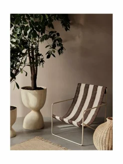 Puutarhakalusteet & Pehmusteet|Ferm Living Desert Lounge -tuoli CASHMERE/OFF-WHITE/CHOCOLATE