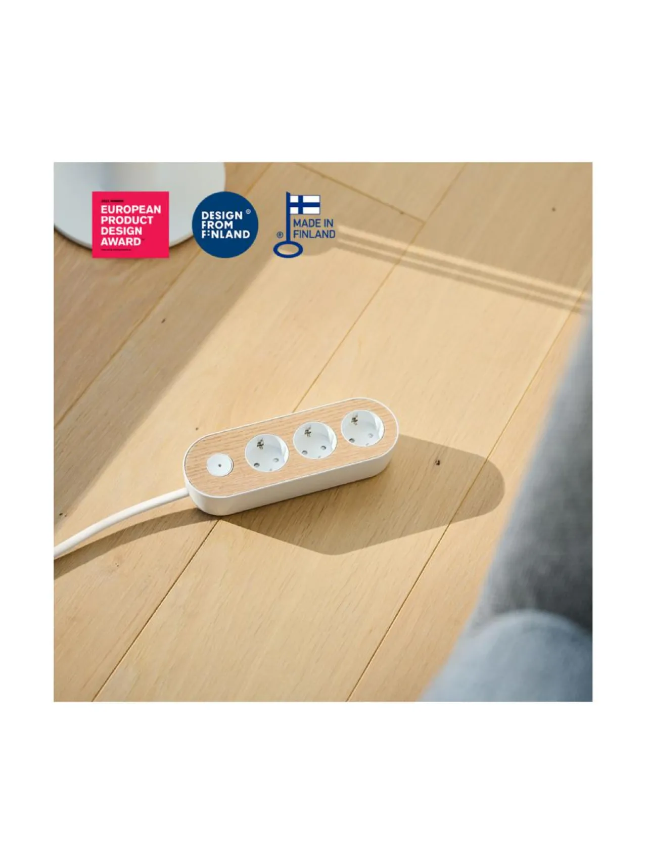 Turvatuotteet|MyNolla Design Jatkojohto, 2m - Tammi WHITE