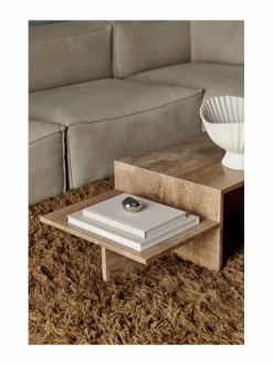 Pöydät|Ferm Living Distinct-kahvipöytä DARK BROWN TRAVERTINE