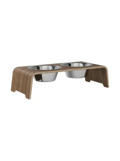 Ruokakupit Ja -Tarvikkeet|dogBar ® Classic korotettu ruokakuppiteline - Pähkinä RUOSTUMATON TERÄS