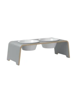 Ruokakupit Ja -Tarvikkeet|dogBar ® Classic korotettu ruokakuppiteline - Harmaa POSLIINI