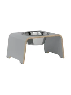 Ruokakupit Ja -Tarvikkeet|dogBar ® Single korotettu ruokakuppi - Harmaa RUOSTUMATON TERÄS