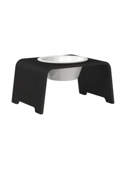 Ruokakupit Ja -Tarvikkeet|dogBar ® Single korotettu ruokakuppi - Tumma tammi POSLIINI