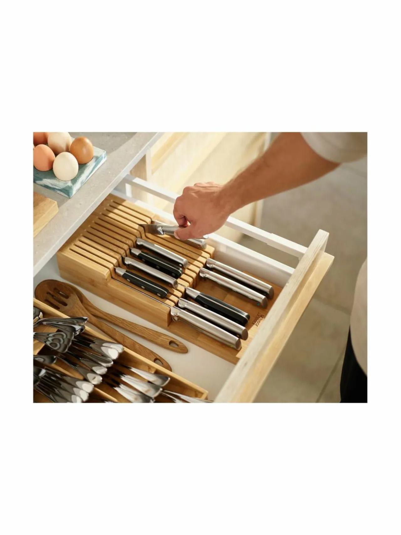 Keittiötarvikkeet|Joseph Joseph DrawerStore 2-kerroksinen veitsijärjestäjä LARGE