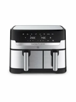 Muut Keittiölaitteet|Obh Nordica Dual Easy Fry & Grill Air Fryer -kiertoilmakeitin, 8.3L STEEL