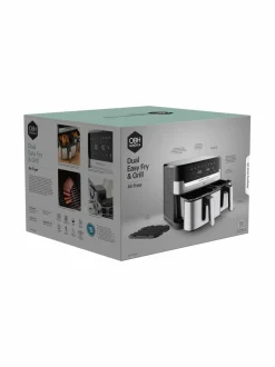 Muut Keittiölaitteet|Obh Nordica Dual Easy Fry & Grill Air Fryer -kiertoilmakeitin, 8.3L STEEL