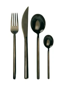 Aterimet & Tarjoiluvälineet|Mepra Due Oro Nero aterinsetti 24 osaa