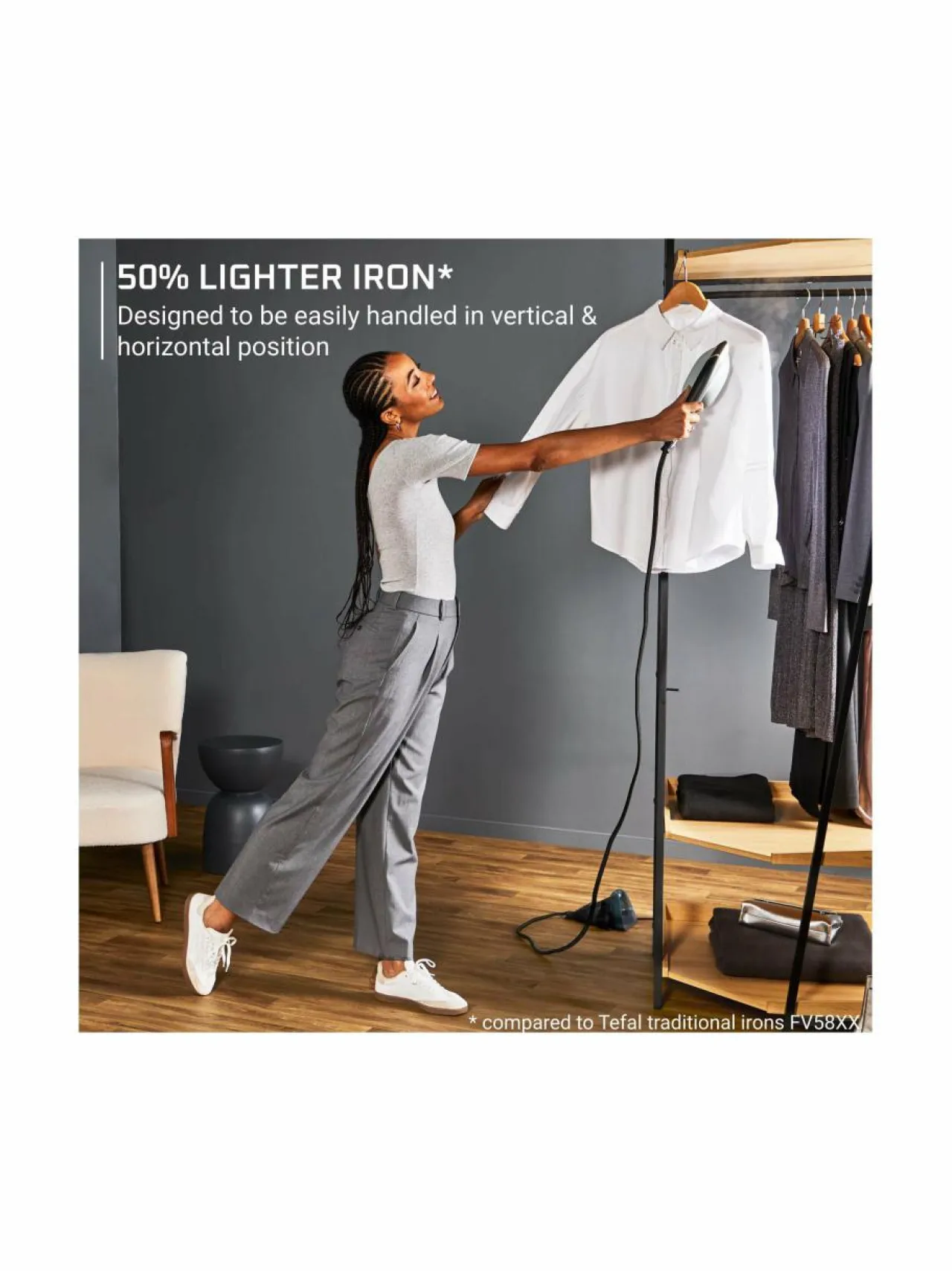 Pyykkihuolto|Tefal Duo Power 2in1 -vaatehöyrystin/silitysrauta EUCALYPTUS, BLACK