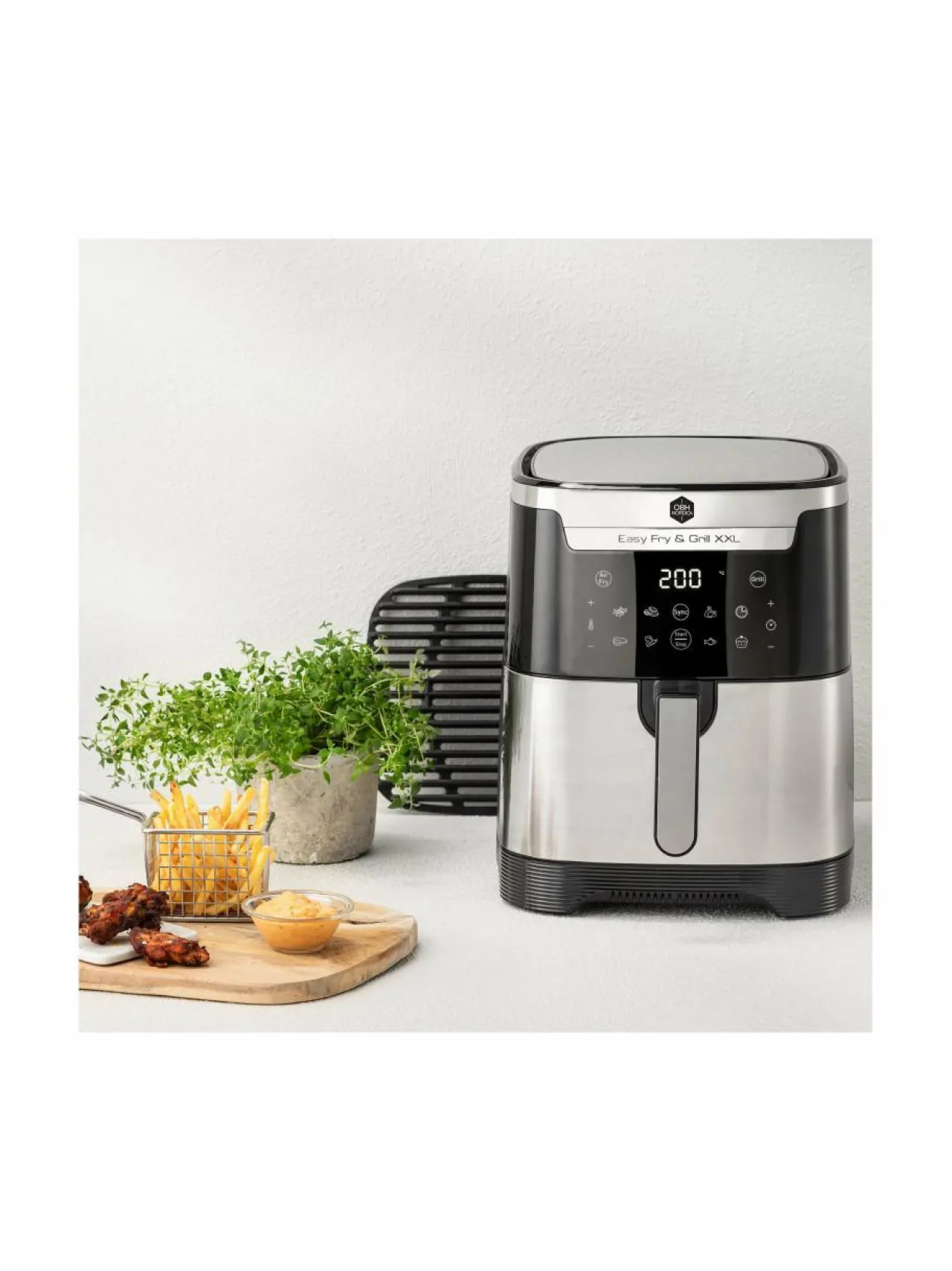 Muut Keittiölaitteet|Obh Nordica Easy Fry & Grill XXL 2in1 -ilmafriteerauskeitin SILVER/BLACK