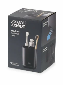 Kylpyhuonetarvikkeet|Joseph Joseph EasyStore Toothbrush Caddy -hammasharjateline 12,7 x 9 x 9 cm MATT BLACK