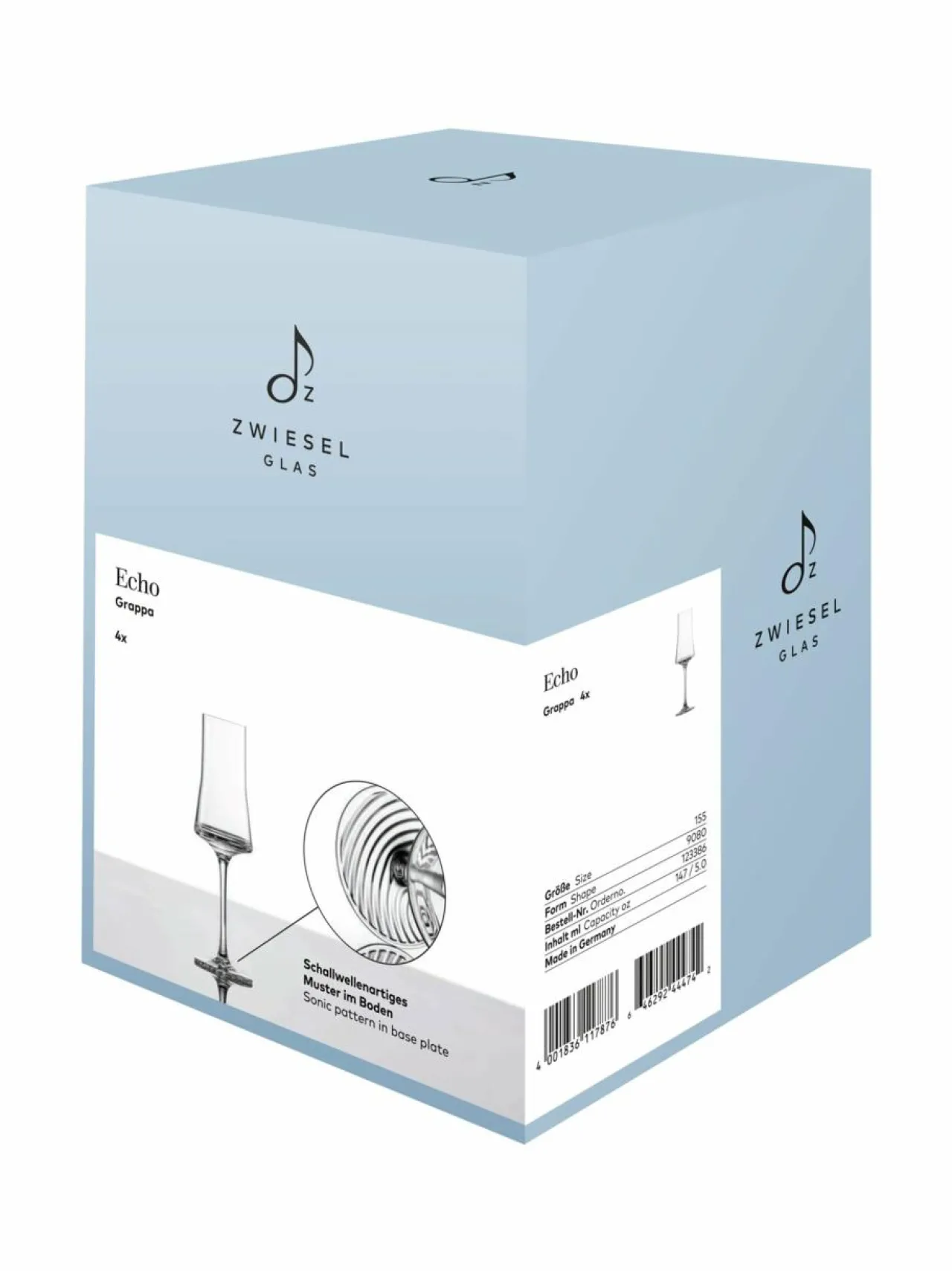 Lasit|Zwiesel Glas Echo-grappalasi, 4 kpl/ pkt