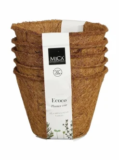 Työkalut|Mica Ecoco round coir -kookosruukut 5 kpl BROWN