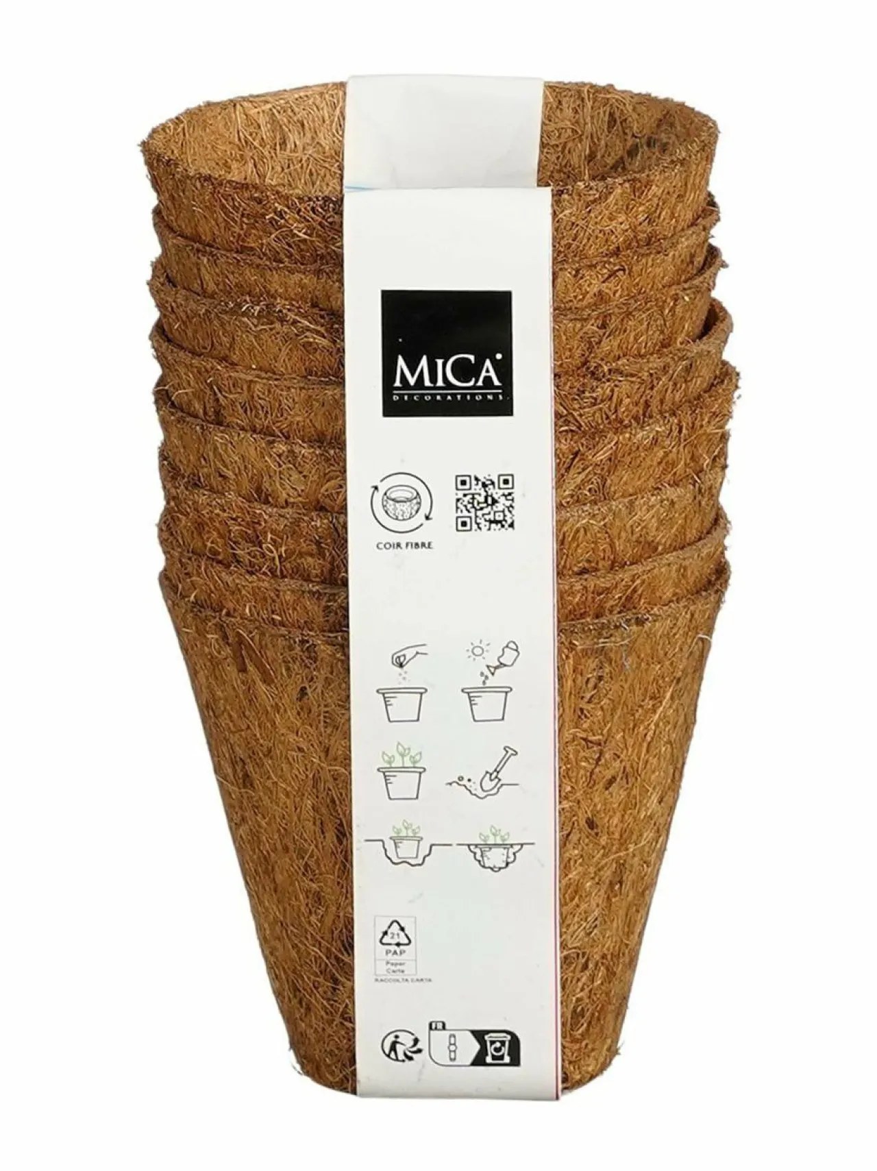 Työkalut|Mica Ecoco-kookosruukku 8 kpl BROWN