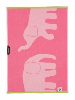 Kylpyhuonetekstiilit|Finlayson Elefantti Vapaa -käsipyyhe PINK/GREEN
