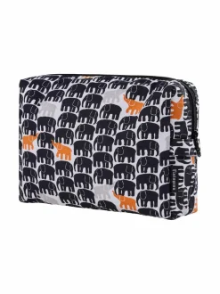 Kylpyhuonetarvikkeet|Finlayson Elefantti Vapaa Mini -toilettilaukku BLACK/GREEN/ORANGE