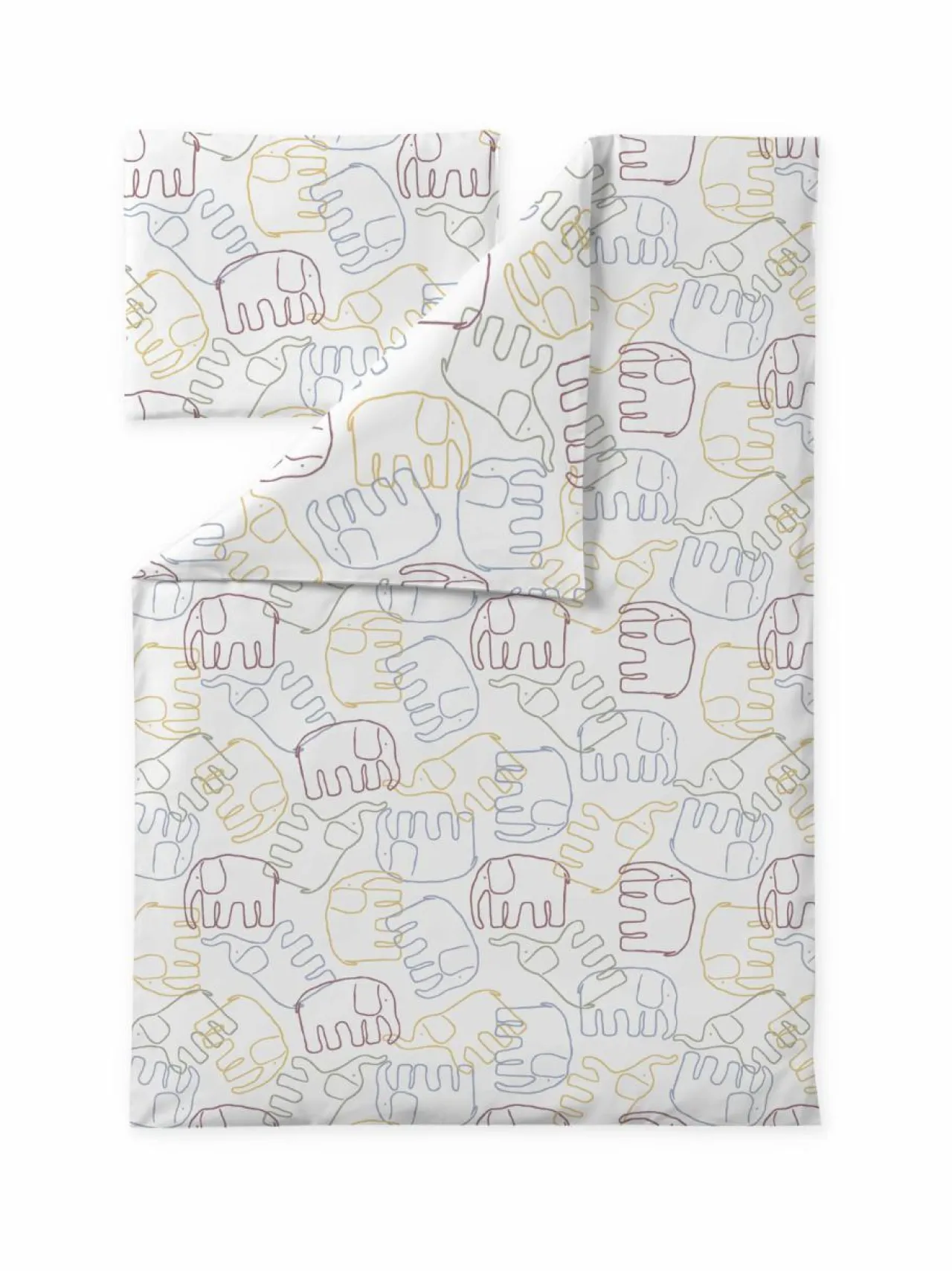 Liinavaatteet|Finlayson Elefantti Villi -vauvan pussilakanasetti 85 x 125 + 40 x 60 cm MULTI