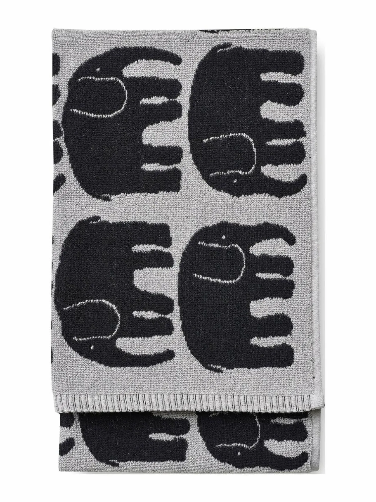 Kylpyhuonetekstiilit|Finlayson Elefantti-pyyhe HARMAA/MUSTA