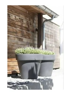 Ruukut & Istutusastiat|Elho PURE ROUND Ruukku ∅58,5cm, korkeus 53cm, tilavuus 78 litraa TUMMAHARMAA