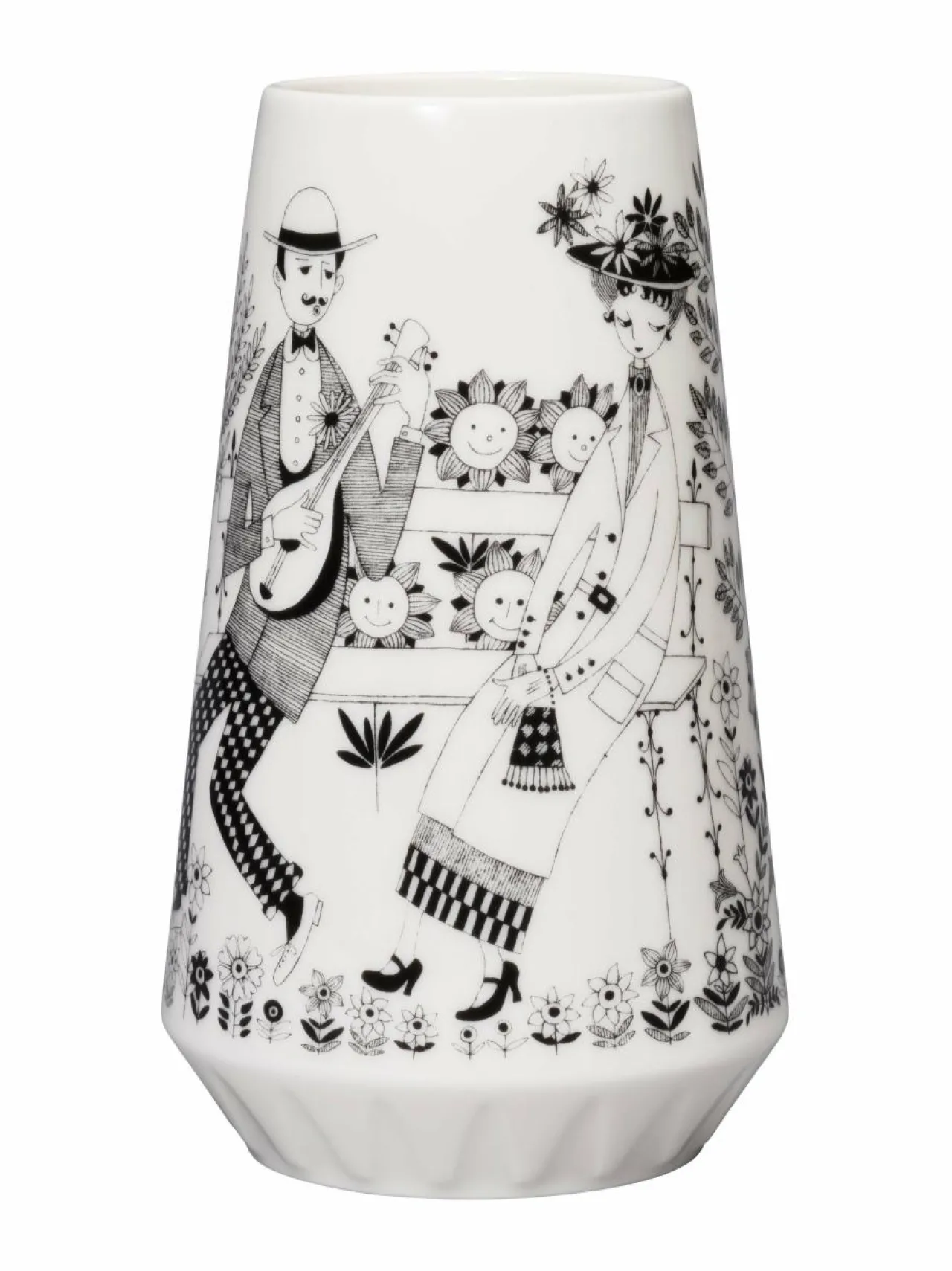 Koriste-Esineet|Arabia Emilia- posliinimaljakko 19 cm BLACK/WHITE