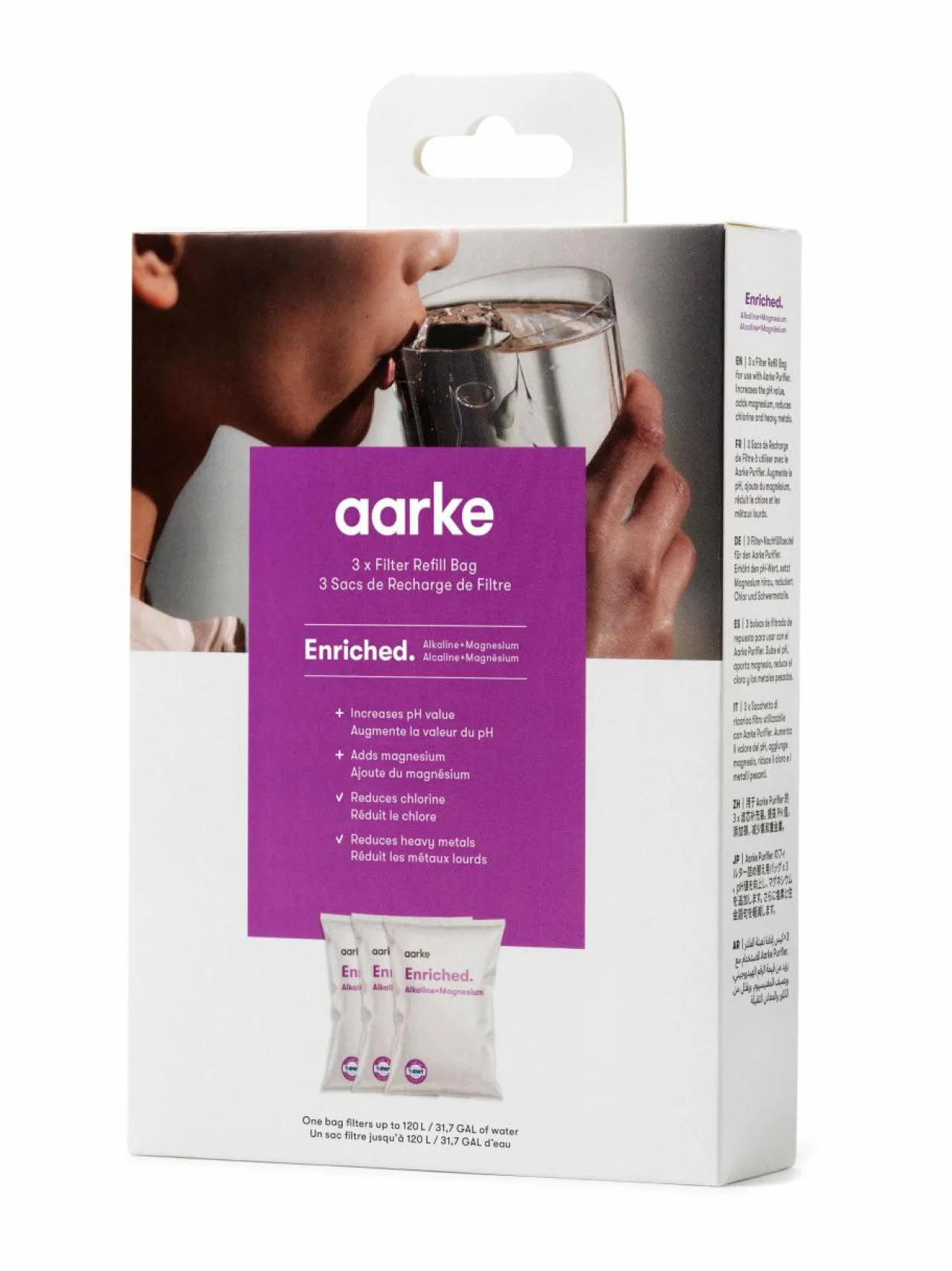Kahvin- & Vedenkeittimet|Aarke Enriched Filter Granulate -suodattimen täyttörakeet, täyttöpakkaus, 3-pack GREY
