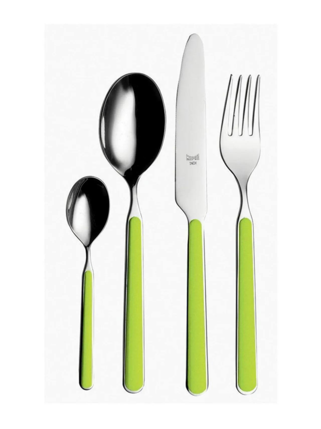 Aterimet & Tarjoiluvälineet|Mepra Fantasia aterinsetti 24 osaa ACID GREEN