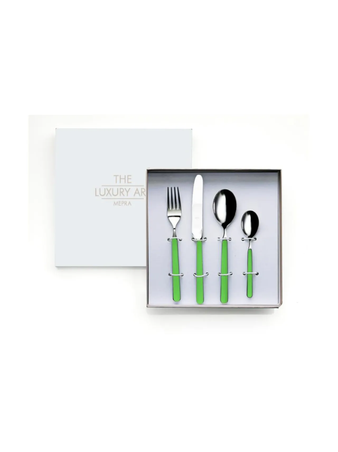 Aterimet & Tarjoiluvälineet|Mepra Fantasia lasten aterinsetti, 4 osaa APPLE GREEN
