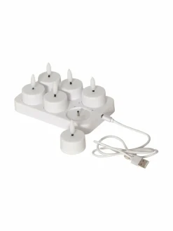 Jouluvalot|Star Trading Flamme Charge LED -tuikkukynttilät 6 kpl WHITE