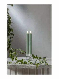 Jouluvalot|Star Trading Flamme Stripe LED -kynttilä 2,1 x 2,1 x 25 cm VIHREÄ