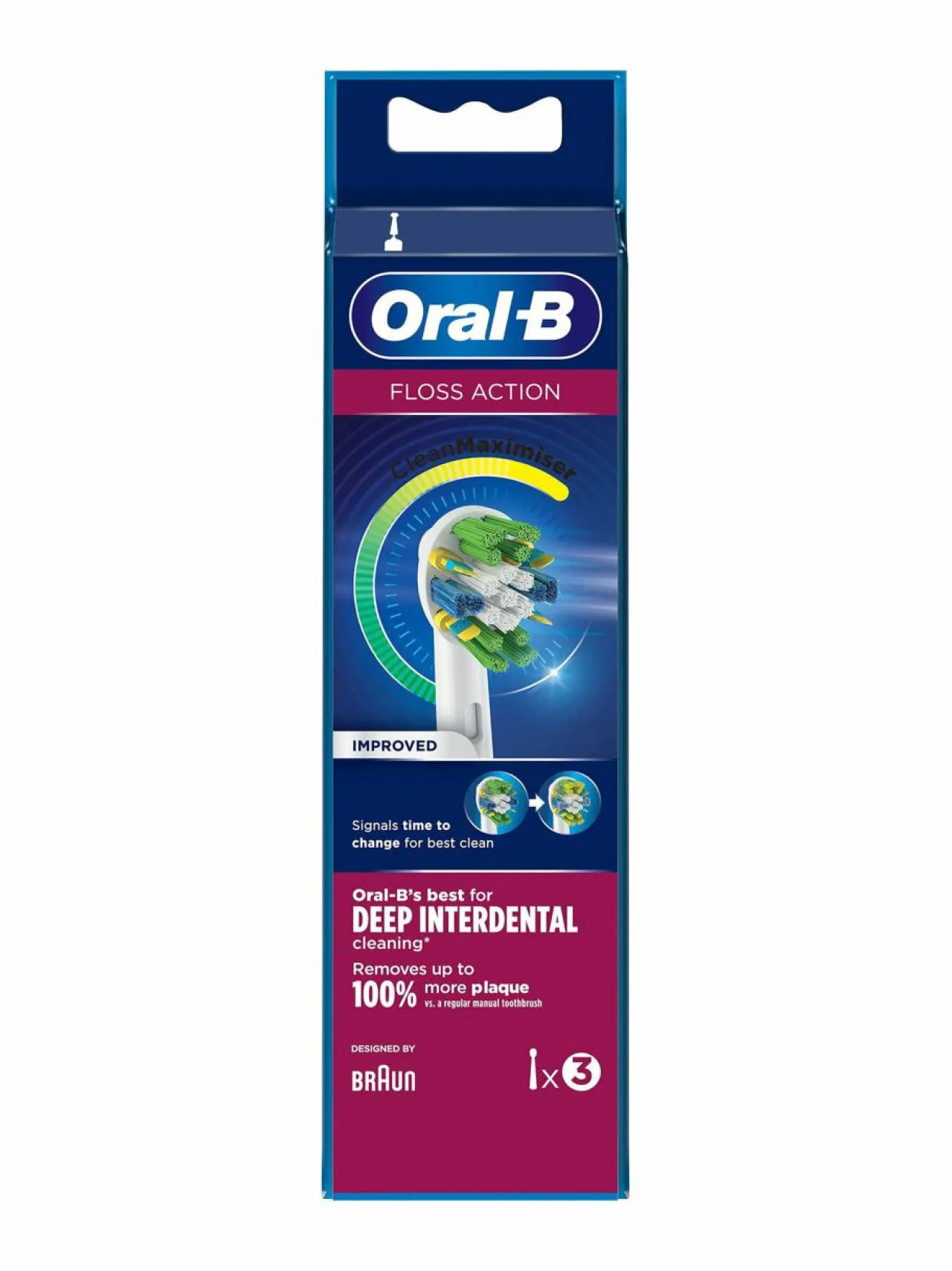 Hampaidenhoito|Oral-B FlossAction CleanMaximiser -vaihtoharjat 3-pack WHITE