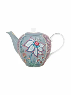 Tee, Kahvi & Vesi|PIP Studio Flower Festival Large -teekannu 1,6 l BLUE