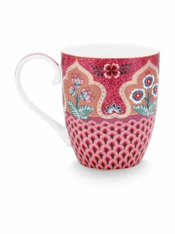 Mukit & Kupit & Asetit|PIP Studio Flower Festival Scallop XL -muki 450 ml DARK PINK
