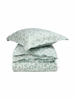 Liinavaatteet|Lexington Flowers-satiinipussilakanasetti WHITE/EUCALYPTUS