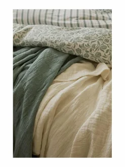 Liinavaatteet|Lexington Flowers-satiinipussilakanasetti WHITE/EUCALYPTUS