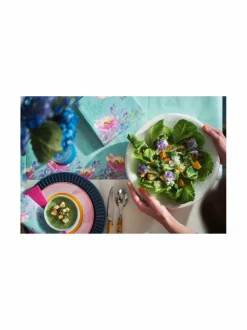 Keittiö- & Kattaustekstiilit|Duni Flowy Florals -servietti, 24x24 cm, 3-krs LT. BLUE/MULTICOLOR