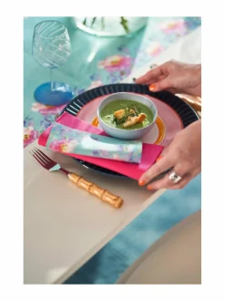 Keittiö- & Kattaustekstiilit|Duni Flowy Florals -servietti, 24x24 cm, 3-krs LT. BLUE/MULTICOLOR