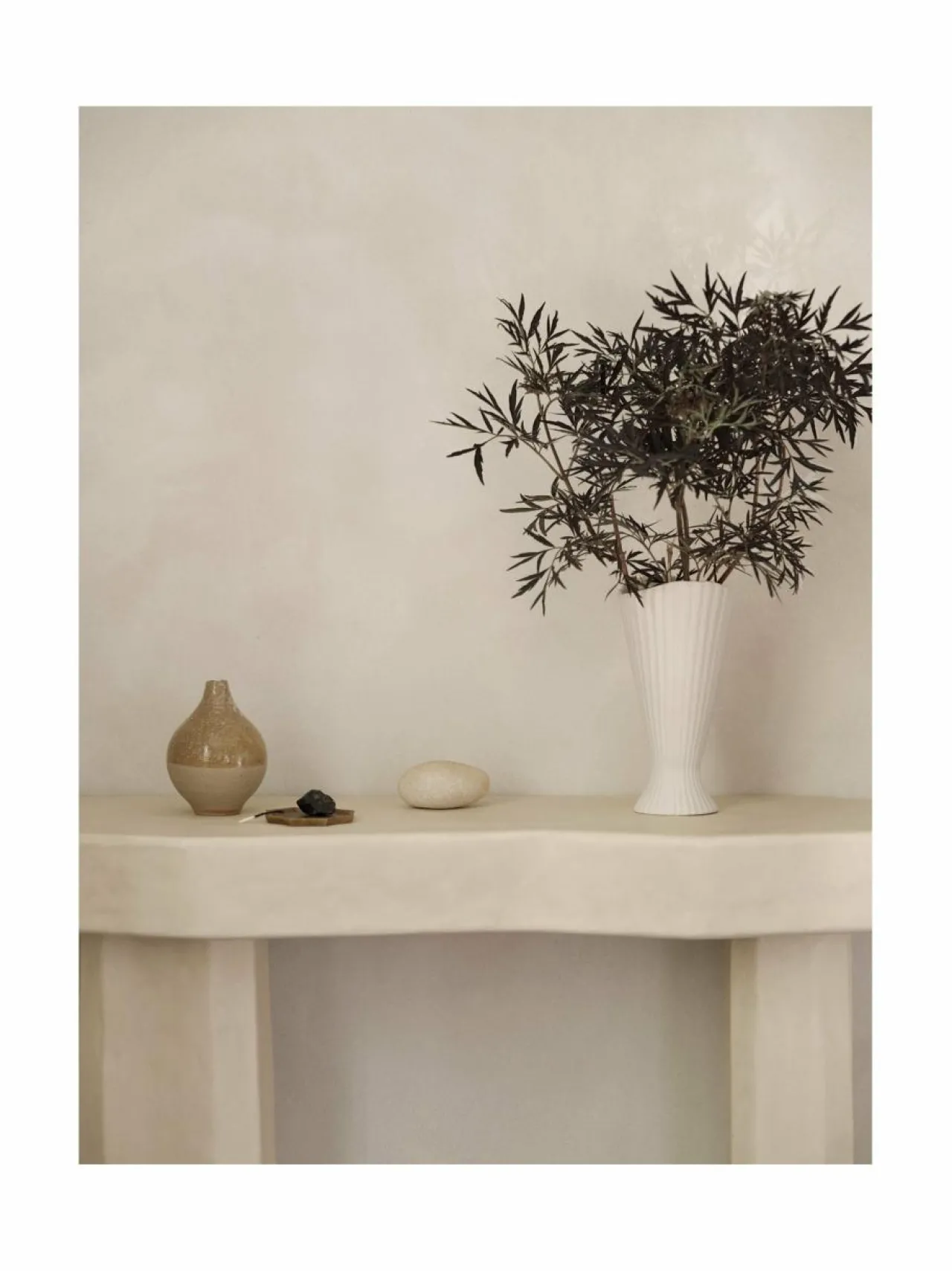 Koriste-Esineet|Ferm Living Fountain- keraaminen maljakko OFF-WHITE