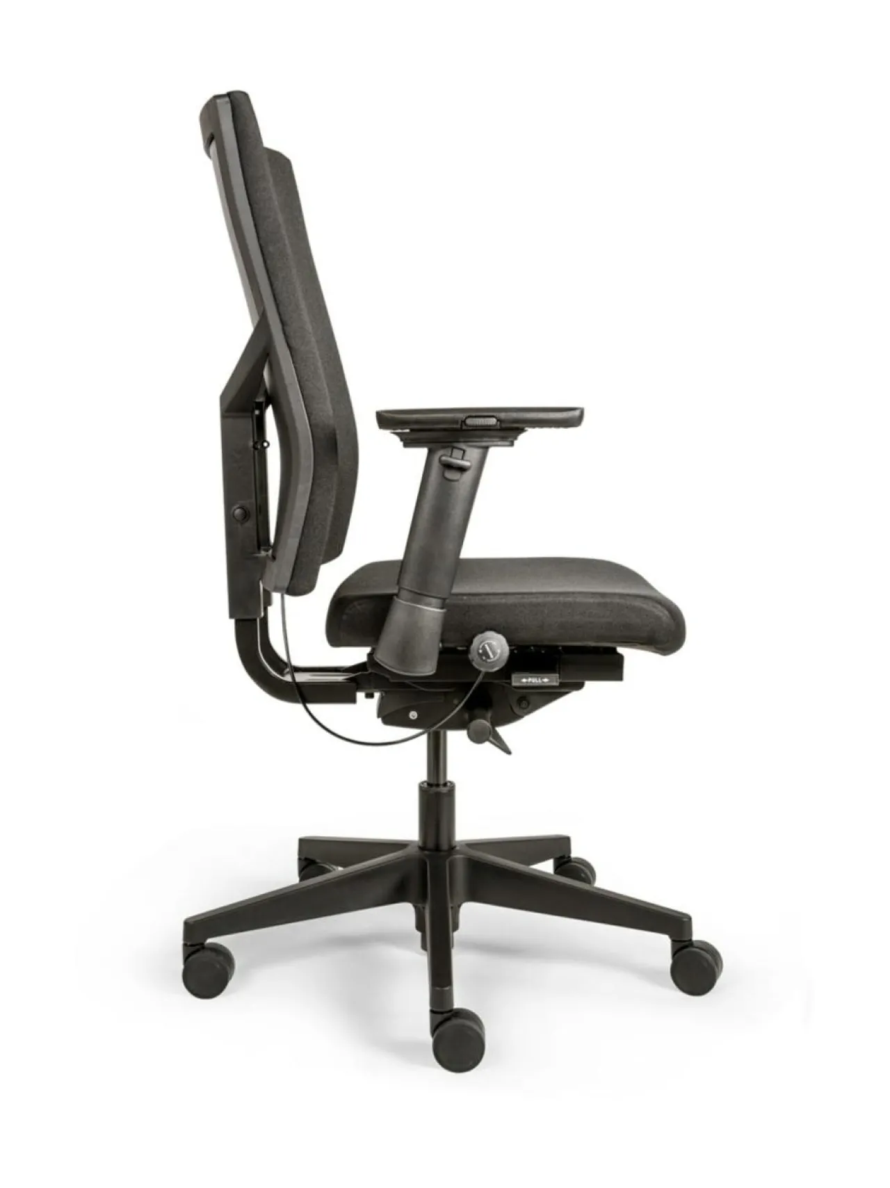 Tuolit & Jakkarat|Top-Cousins FREE 787 työtuoli - Musta verhoiltu selkänoja, musta niskatuki