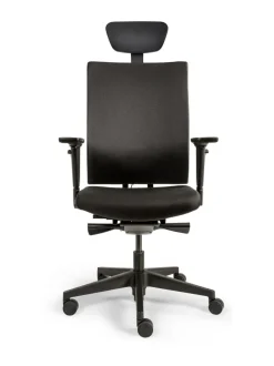 Tuolit & Jakkarat|Top-Cousins FREE 787 työtuoli - Musta verhoiltu selkänoja, musta niskatuki