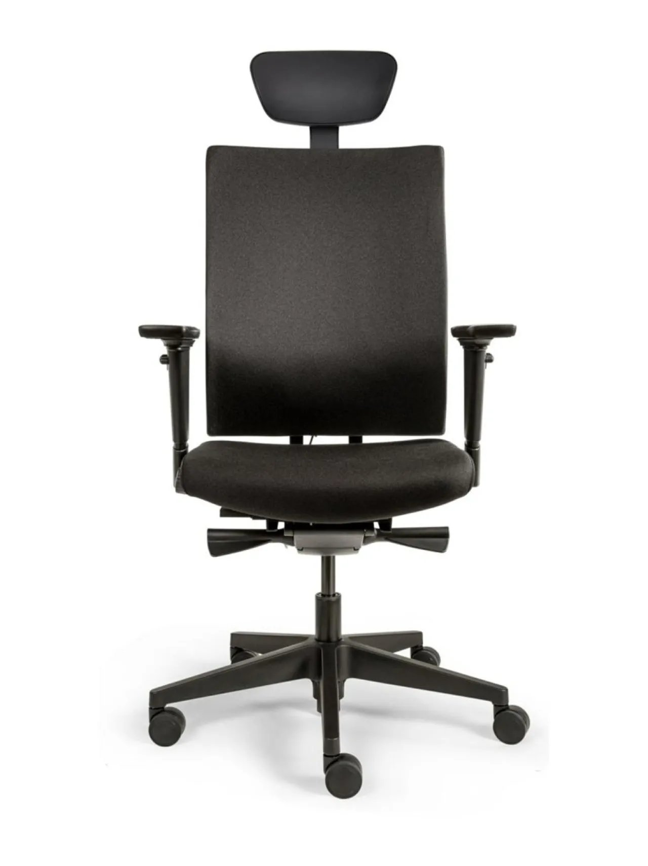 Tuolit & Jakkarat|Top-Cousins FREE 787 työtuoli - Musta verhoiltu selkänoja, musta niskatuki