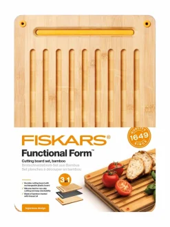Keittiötarvikkeet|Fiskars Functional Form -leikkuulautasetti BROWN