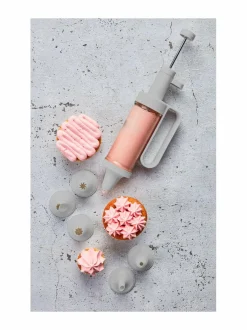 Leivonta|Birkmann Garnier- kakkupursotin + 6 suutinta GREY