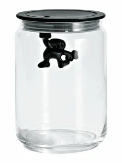 Keittiötarvikkeet|Alessi Gianni-lasipurkki 90 cl MUSTA